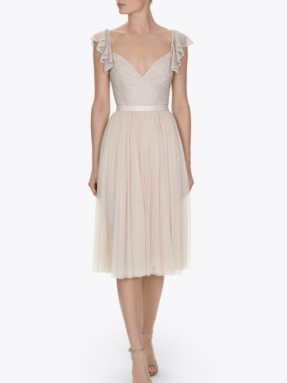 Needle & Thread Swan Tulle Dress in petal pink